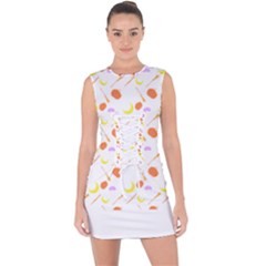 Pattern Design T- Shirt Halloween With Witch Stuffs T- Shirt Lace Up Front Bodycon Dress by maxcute