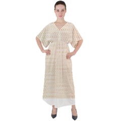 Pattern T- Shirt Circular Ring Patterns T- Shirt V-neck Boho Style Maxi Dress by maxcute