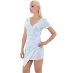 Pattern T- Shirt Lacy Leaves T- Shirt Short Sleeve Asymmetric Mini Dress
