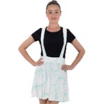 Pattern T- Shirt Lacy Leaves T- Shirt Velvet Suspender Skater Skirt