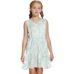Pattern T- Shirt Lacy Leaves T- Shirt Kids  Sleeveless Tiered Mini Dress