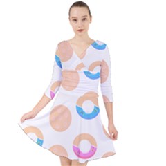 Pattern T- Shirt Seamless Template With Cookies And Donuts T- Shirt Quarter Sleeve Front Wrap Dress