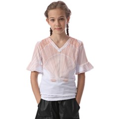 Shells T- Shirtshell T- Shirt (1) Kids  V-neck Horn Sleeve Blouse by maxcute