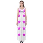 Stars T- Shirt Star Pattern - Pink T- Shirt Empire Waist Maxi Dress