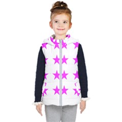 Stars T- Shirt Star Pattern - Pink T- Shirt Kids  Hooded Puffer Vest by maxcute