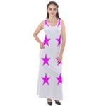 Stars T- Shirt Star Pattern - Pink T- Shirt Sleeveless Velour Maxi Dress