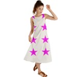 Stars T- Shirt Star Pattern - Pink T- Shirt Summer Maxi Dress