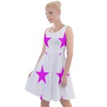 Stars T- Shirt Star Pattern - Pink T- Shirt Knee Length Skater Dress