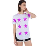 Stars T- Shirt Star Pattern - Pink T- Shirt Perpetual Short Sleeve T-Shirt