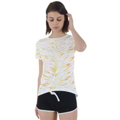 Tiger Stripes T- Shirt Gold Tiger Stripes Design T- Shirt Short Sleeve Open Back Tee by maxcute