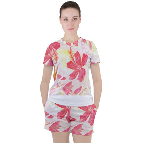 Tropical T- Shirt Tropical Creative Hawaiian T- Shirt Women s Tee And Shorts Set by maxcute