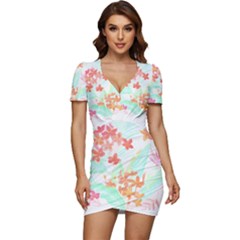 Tropical T- Shirt Tropical Garden Pluriflor T- Shirt Low Cut Cap Sleeve Mini Dress by maxcute