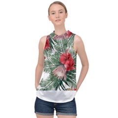 Tropical T- Shirt Tropical Handsome Flourishing T- Shirt High Neck Satin Top by maxcute