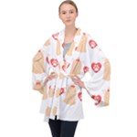 Tzu Dog T- Shirt Shih Tzu Dog Lover Cute Pattern T- Shirt Long Sleeve Velvet Kimono 