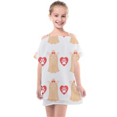 Tzu Dog T- Shirt Shih Tzu Dog Lover Cute Pattern T- Shirt Kids  One Piece Chiffon Dress by maxcute