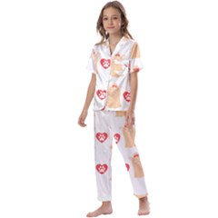 Tzu Dog T- Shirt Shih Tzu Dog Lover Cute Pattern T- Shirt Kids  Satin Short Sleeve Pajamas Set by maxcute