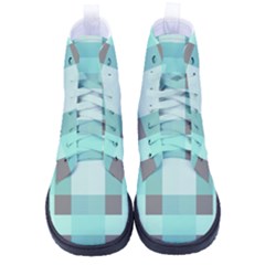 Square Crosses Check 1  High-top Canvas Sneakers by Mazipoodles
