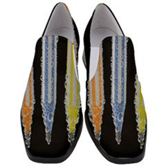 Pencil Colorfull Pattern Women Slip On Heel Loafers by artworkshop