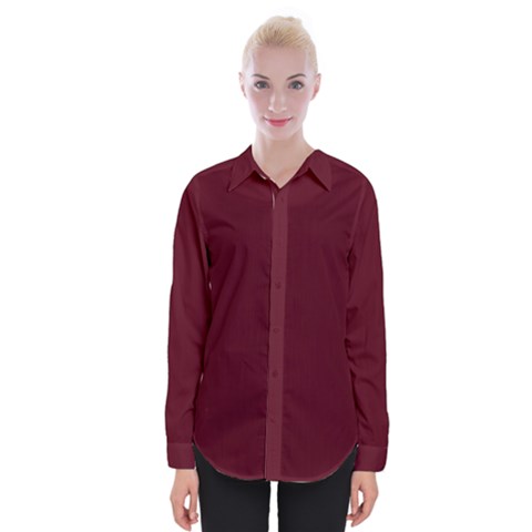 Burgundy Scarlet Womens Long Sleeve Shirt by BohoMe
