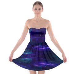 Abstract Colorful Pattern Design Strapless Bra Top Dress by Ravend