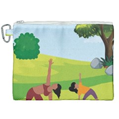 Mother And Daughter Yoga Art Celebrating Motherhood And Bond Between Mom And Daughter  Canvas Cosmetic Bag (xxl) by SymmekaDesign