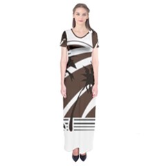 Palm Tree Design-01 (1) Short Sleeve Maxi Dress by thenyshirt