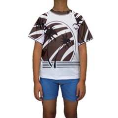 Palm Tree Design-01 (1) Kids  Short Sleeve Swimwear