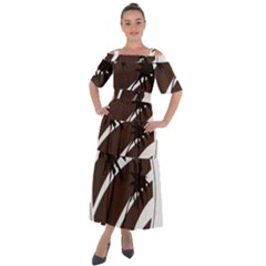 Palm Tree Design-01 (1) Shoulder Straps Boho Maxi Dress 