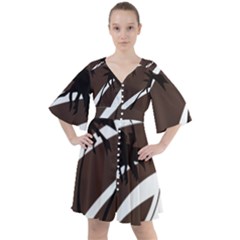 Palm Tree Design-01 (1) Boho Button Up Dress