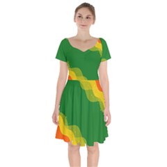 Background Pattern Texture Design Short Sleeve Bardot Dress