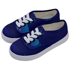 Abstract Blue Texture Space Kids  Classic Low Top Sneakers