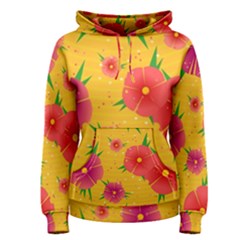 Background Flowers Floral Pattern Women s Pullover Hoodie