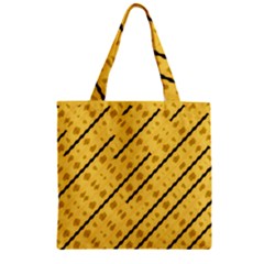Background Yellow Background Zipper Grocery Tote Bag