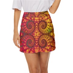 Abstract Art Pattern Fractal Design Mini Front Wrap Skirt by Ravend
