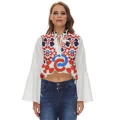 Im Fourth Dimension Adkps Boho Long Bell Sleeve Top