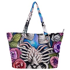 Floral Skeletons Full Print Shoulder Bag by GardenOfOphir