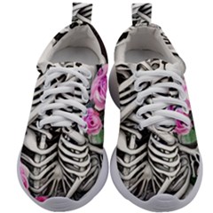Floral Skeletons Kids Athletic Shoes by GardenOfOphir