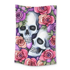 Floral Skeletons Small Tapestry by GardenOfOphir