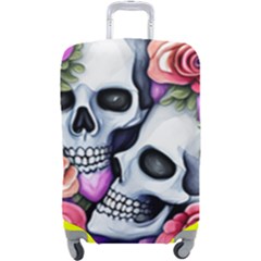 Floral Skeletons Luggage Cover (large) by GardenOfOphir