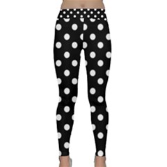 Black And White Polka Dots Classic Yoga Leggings by GardenOfOphir