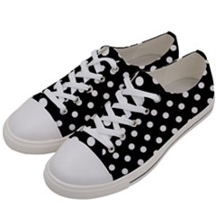 Black And White Polka Dots Men s Low Top Canvas Sneakers