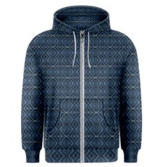 Blue Diamonds Motif Fancy Pattern Design Men s Zipper Hoodie by dflcprintsclothing