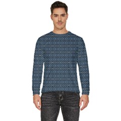 Blue Diamonds Motif Fancy Pattern Design Men s Fleece Sweatshirt by dflcprintsclothing