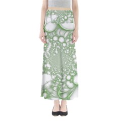 Green Abstract Fractal Background Texture Full Length Maxi Skirt