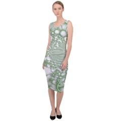 Green Abstract Fractal Background Texture Sleeveless Pencil Dress