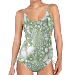 Green Abstract Fractal Background Texture Tankini Set