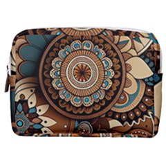 Bohemian Flair In Blue And Earthtones Make Up Pouch (medium) by HWDesign