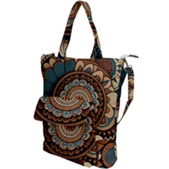 Bohemian Flair In Blue And Earthtones Shoulder Tote Bag