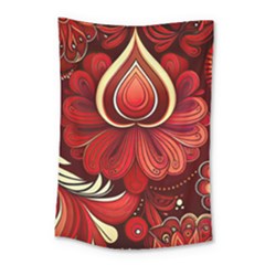 Bohemian Flower Drop Small Tapestry by HWDesign