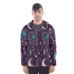 Bohemian  Stars, Moons, And Dreamcatchers Men s Hooded Windbreaker by HWDesign
